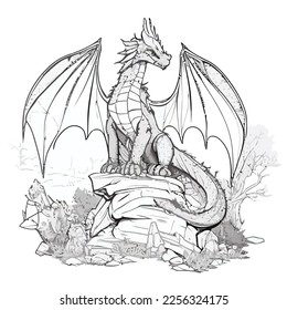 Enchanted Adventure: A White Dragon Coloring Book