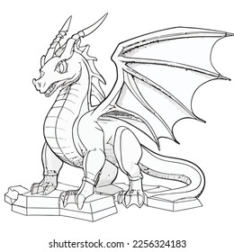 Enchanted Adventure: A White Dragon Coloring Book