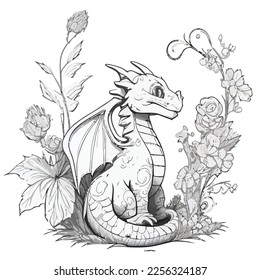 Enchanted Adventure: A White Dragon Coloring Book