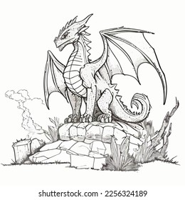 Enchanted Adventure: A White Dragon Coloring Book