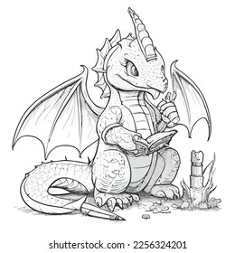 Enchanted Adventure: A White Dragon Coloring Book