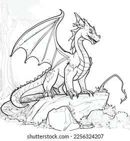 Enchanted Adventure: A White Dragon Coloring Book