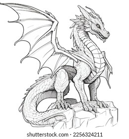 Enchanted Adventure: A White Dragon Coloring Book