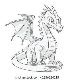 Enchanted Adventure: A White Dragon Coloring Book