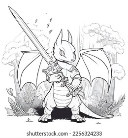 Enchanted Adventure: A White Dragon Coloring Book