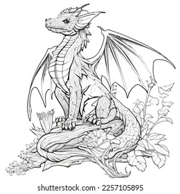 Enchanted Adventure: A White Dragon Coloring Book