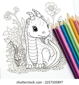 Enchanted Adventure: A White Dragon Coloring Book