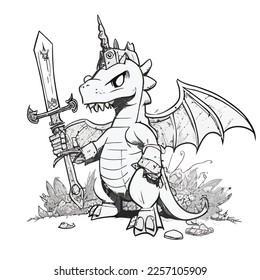 Enchanted Adventure: A White Dragon Coloring Book