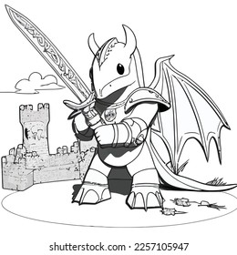 Enchanted Adventure: A White Dragon Coloring Book