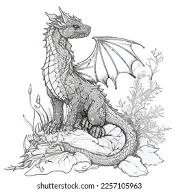 Enchanted Adventure: A White Dragon Coloring Book