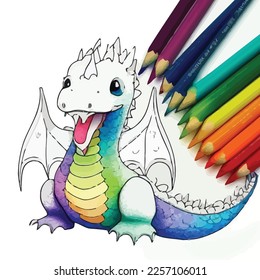 Enchanted Adventure: A White Dragon Coloring Book