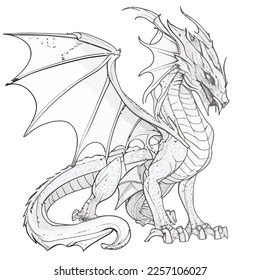 Enchanted Adventure: A White Dragon Coloring Book