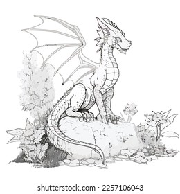 Enchanted Adventure: A White Dragon Coloring Book