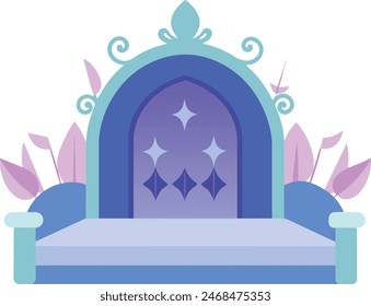 enchanted entryway bench vector art illustration