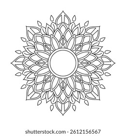 Enchanted Floral Pattern Mandala Coloring Book Page
