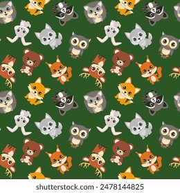 Enchanted Forest Friends: Whimsical Animal Pattern