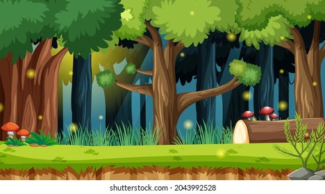 Zauberhafte Waldlandschaft, Hintergrund-Illustration