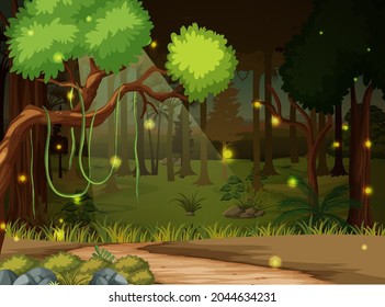 Zauberhafte Waldlandschaft, Hintergrund-Illustration