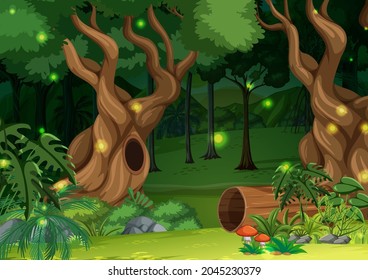 Zauberhafte Waldlandschaft, Hintergrund-Illustration