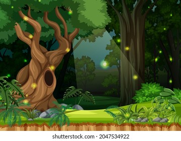 Zauberhafte Waldlandschaft, Hintergrund-Illustration