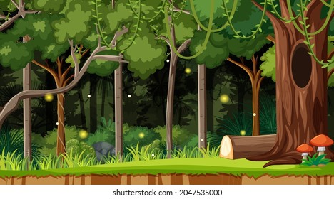 Zauberhafte Waldlandschaft, Hintergrund-Illustration