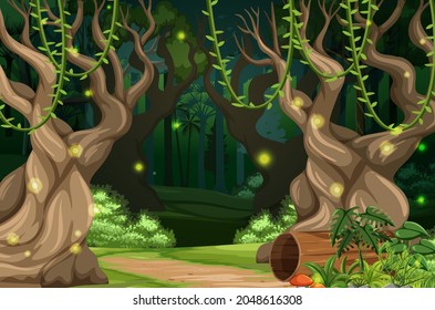 Zauberhafte Waldlandschaft, Hintergrund-Illustration