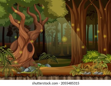 Zauberhafte Waldlandschaft, Hintergrund-Illustration