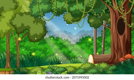 Zauberhafte Waldlandschaft, Hintergrund-Illustration