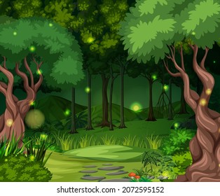 Zauberhafte Waldlandschaft, Hintergrund-Illustration