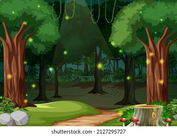 Zauberhafte Waldlandschaft, Hintergrund-Illustration