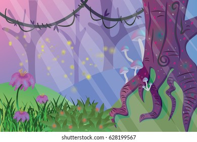 Enchanted Forest Vector Illustration Design