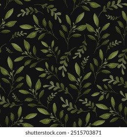 enchanted leave watercolor seamless pattern for background
