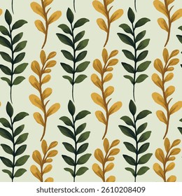 enchanted leave watercolor seamless pattern for background