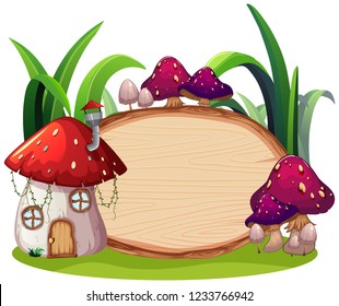 Enchanted magic house banner illustration