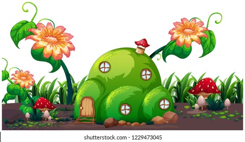 An enchanted magic house illustration