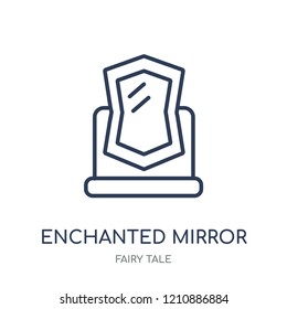 Enchanted mirror icon. Enchanted mirror linear symbol design from Fairy tale collection. Simple outline element vector illustration on white background.