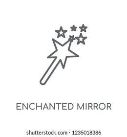 Enchanted mirror linear icon. Modern outline Enchanted mirror logo concept on white background from Fairy Tale collection. Suitable for use on web apps, mobile apps and print media.