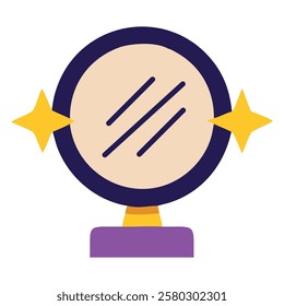 Enchanted mirror mystical reflection icon isolated vector