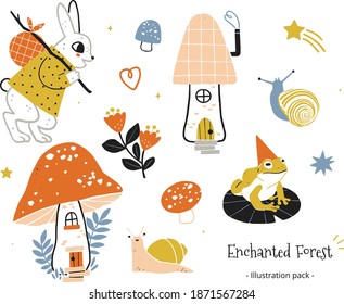 Enchanted Mushroom Forest Illustration Pack