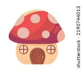 enchanted mushroom house icon isolated