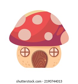 enchanted mushroom house icon isolated