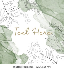 verzauberte Umrissblätter auf Vorlagenhintergrund