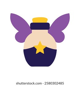 Enchanted potion bottle fairy elixir isolated vector