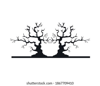 enchanted tree degradient style icon vector illustration design