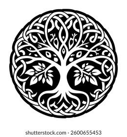 Enchanted tree icon in glyph style