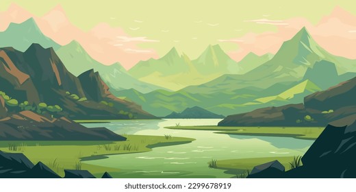 Enchanted Valley  A Serene Green Mountain Landscape