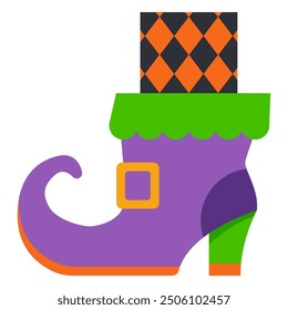 Ilustración de dibujos animados de Vector de zapatos de bruja encantados aislados sobre un fondo blanco.