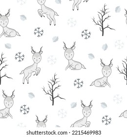 enchanted woodland seamless pattern background