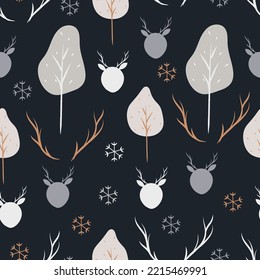 enchanted woodland seamless pattern background