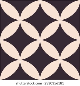 Enchanting black and white pattern showcases delicate white circles, forming a captivating dark flower motif with a touch of geometric art deco influence.